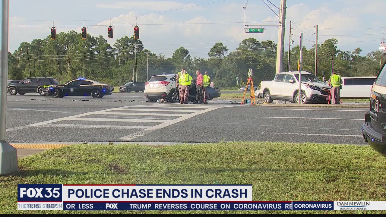 Police pursuit out of Tampa ends with crash in Osceola County
