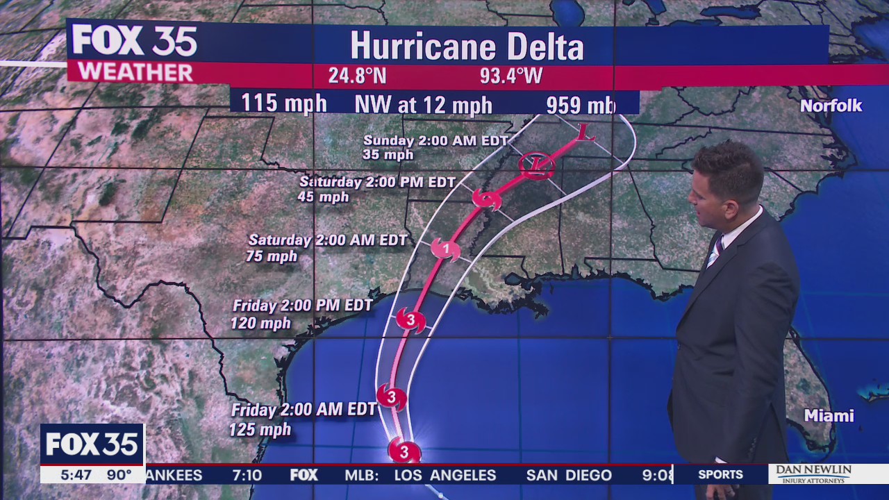 Tracking the Tropics: Hurricane Delta back to Category 3