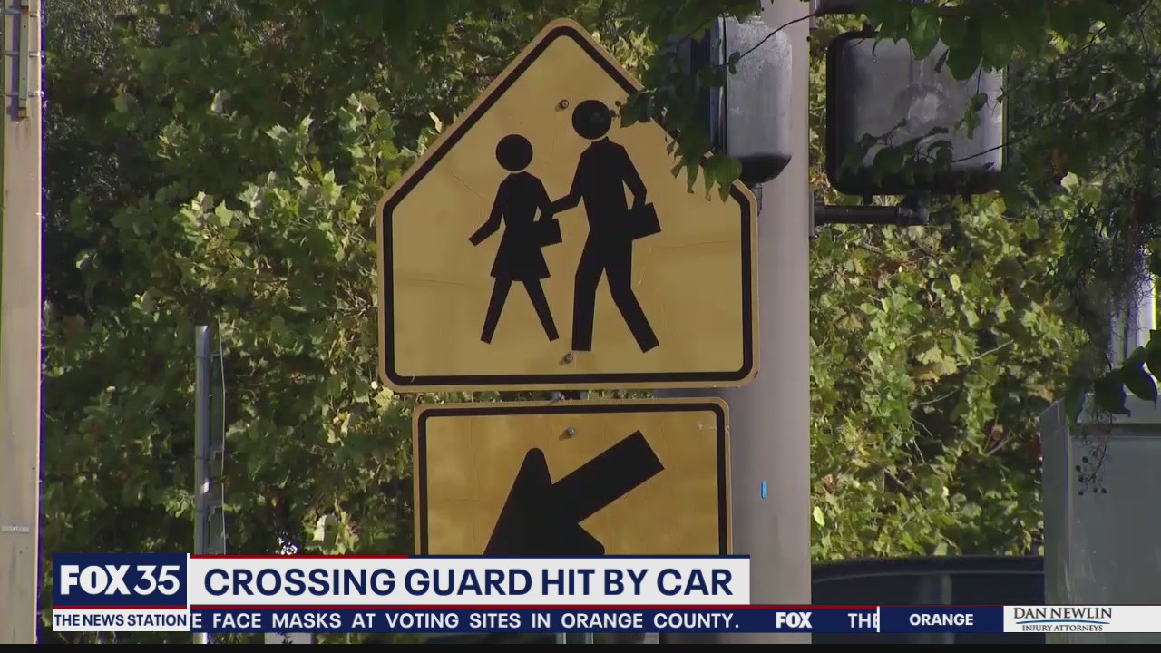 School crossing guard hit by car