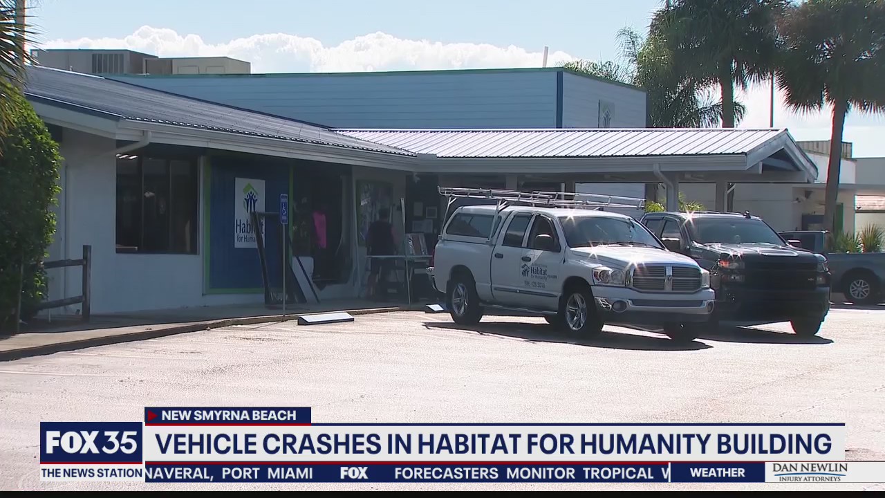 Vehicle crashes in Habitat For Humanity building