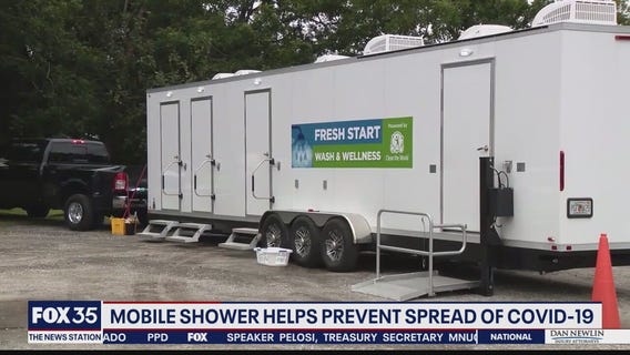 Mobile shower helps combat spread of coronavirus