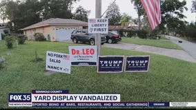 Trump yard display vandalized