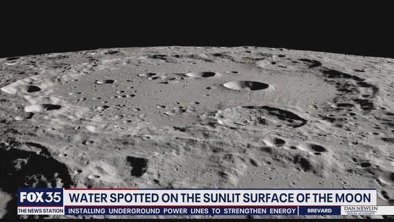 Water spotted inside crater on sunlit side of Moon