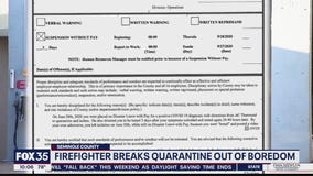 Firefighter breaks quarantine after testing positive for COVD-19