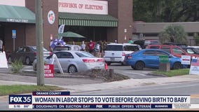 Woman in labor stops to vote before giving birth