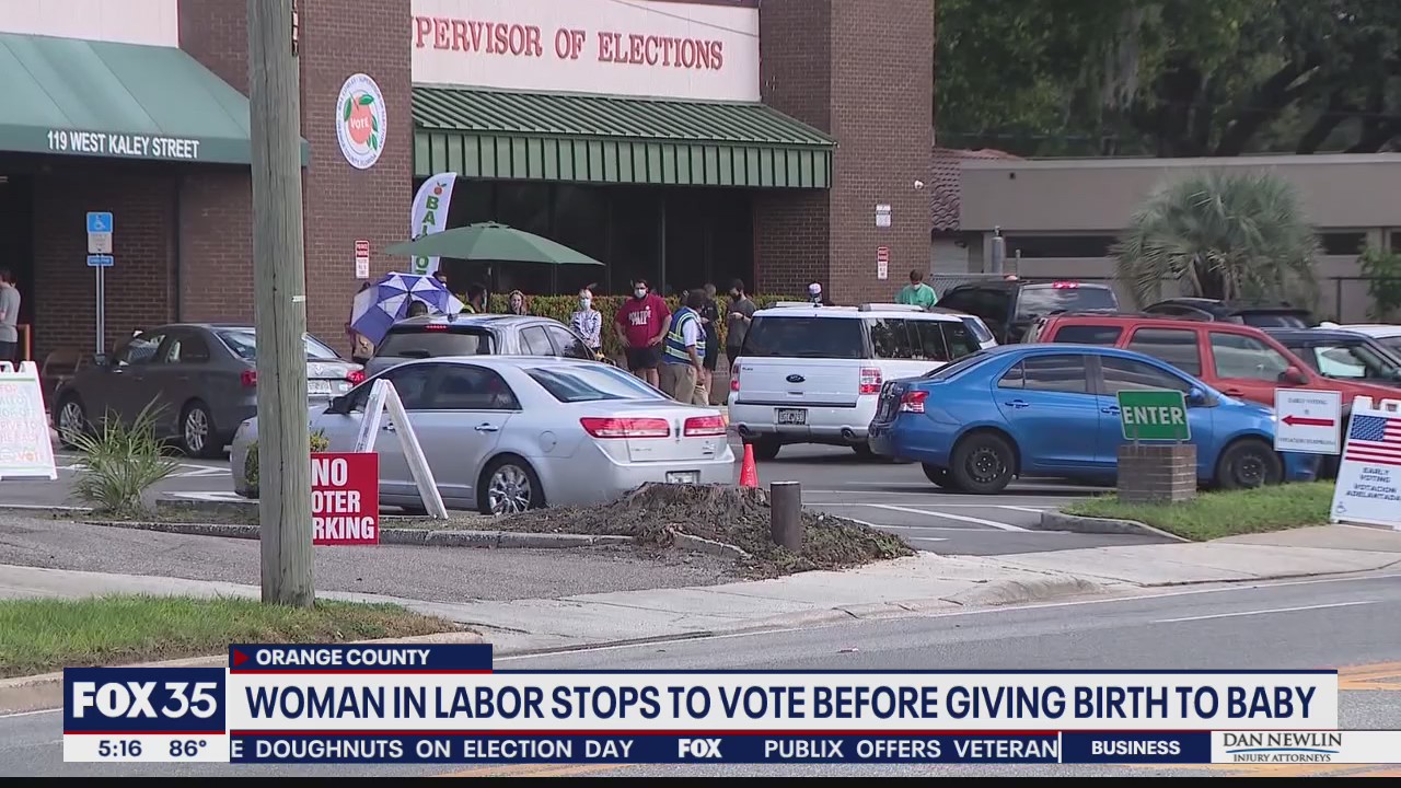 Woman in labor stops to vote before giving birth