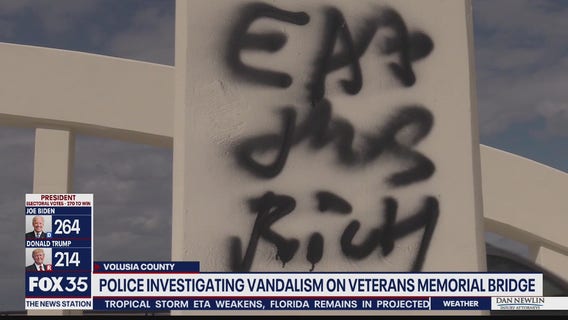 Police investigate vandalism at Veterans Memorial Bridge