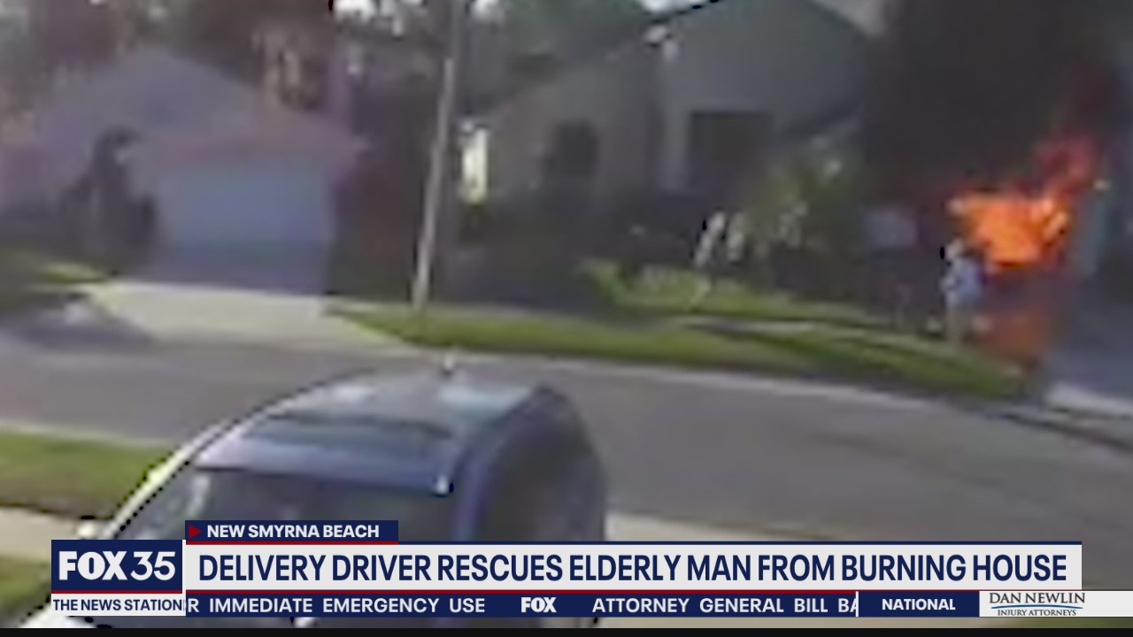 Delivery driver rescues elderly man from burning house