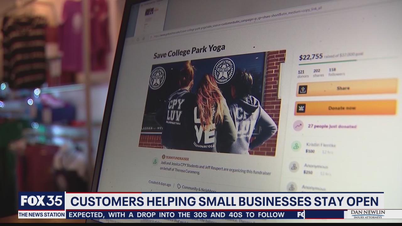 Customers helpnig small businesses stay open