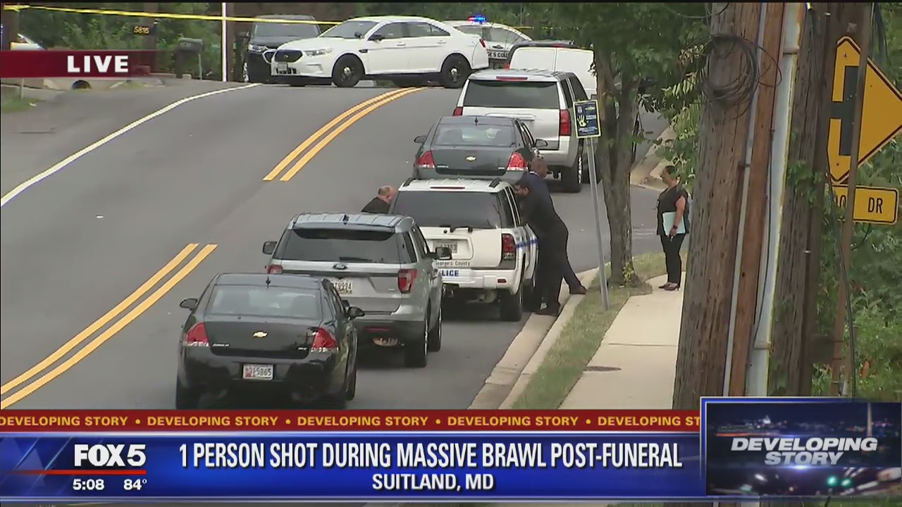 1 person shot during massive Suitland brawl after funeral | FOX 5 DC