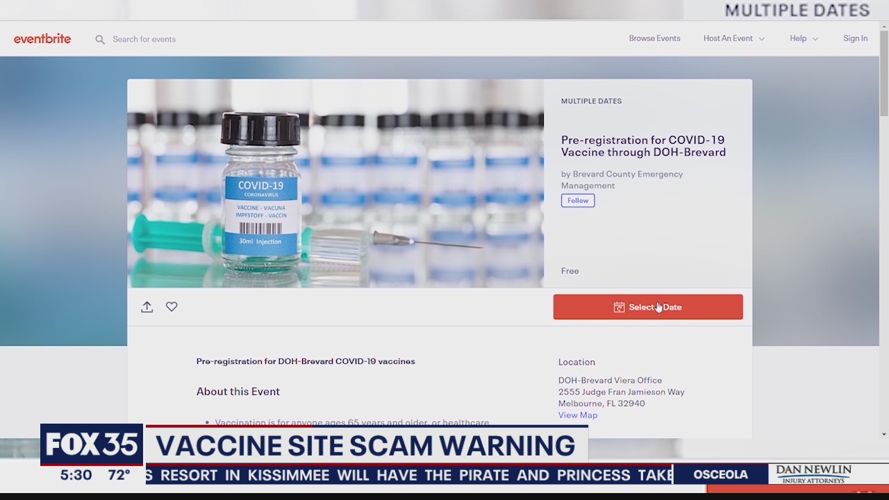 Vaccine site scam warning