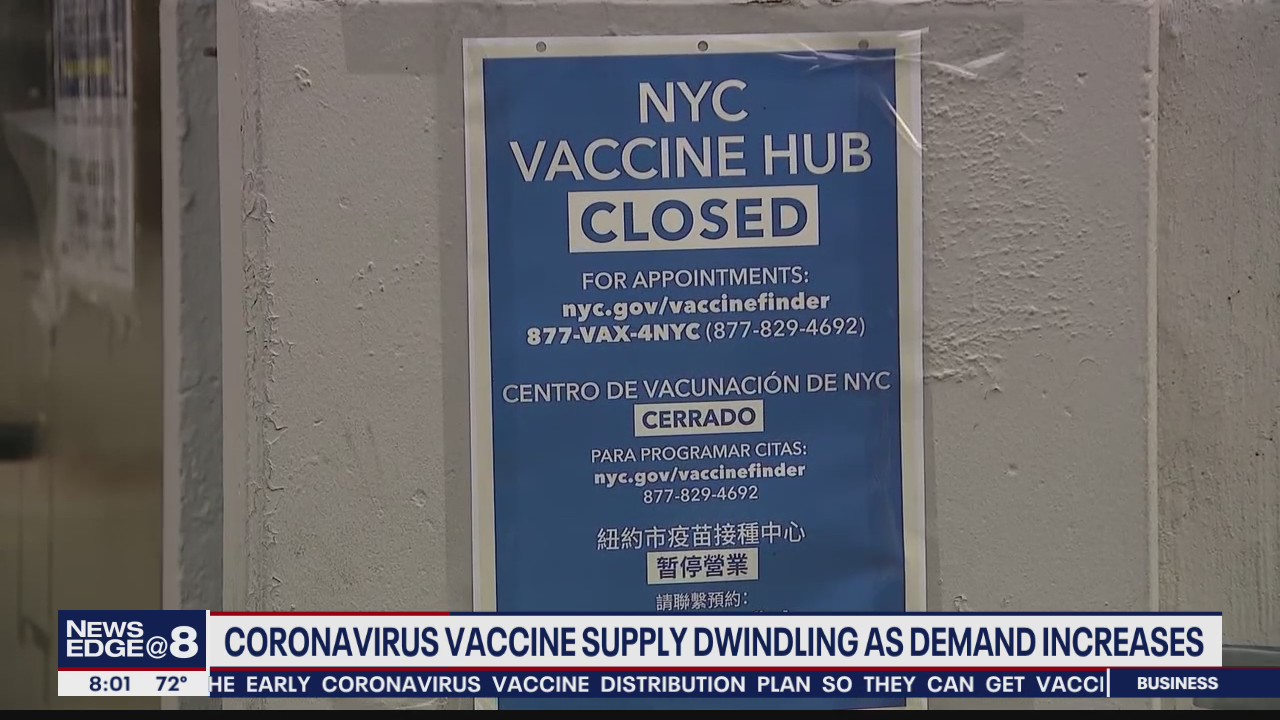 Coronavirus vaccine supply dwindling as demand increases