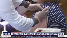 Some healthcare workers struggling to get vaccine