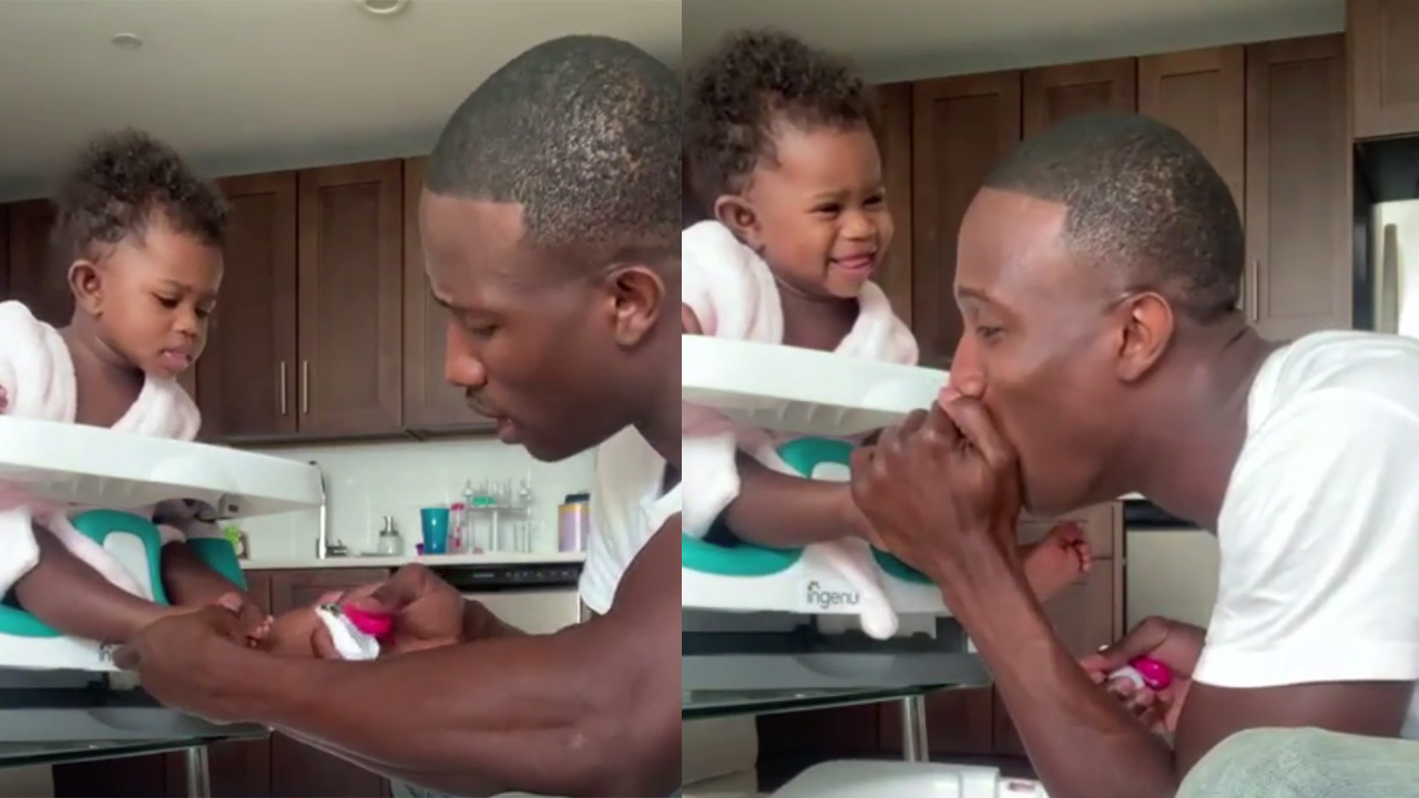 Dad bonds with daughter over pedicure in adorable viral video