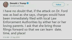 Trump tweets about Kavanaugh accuser