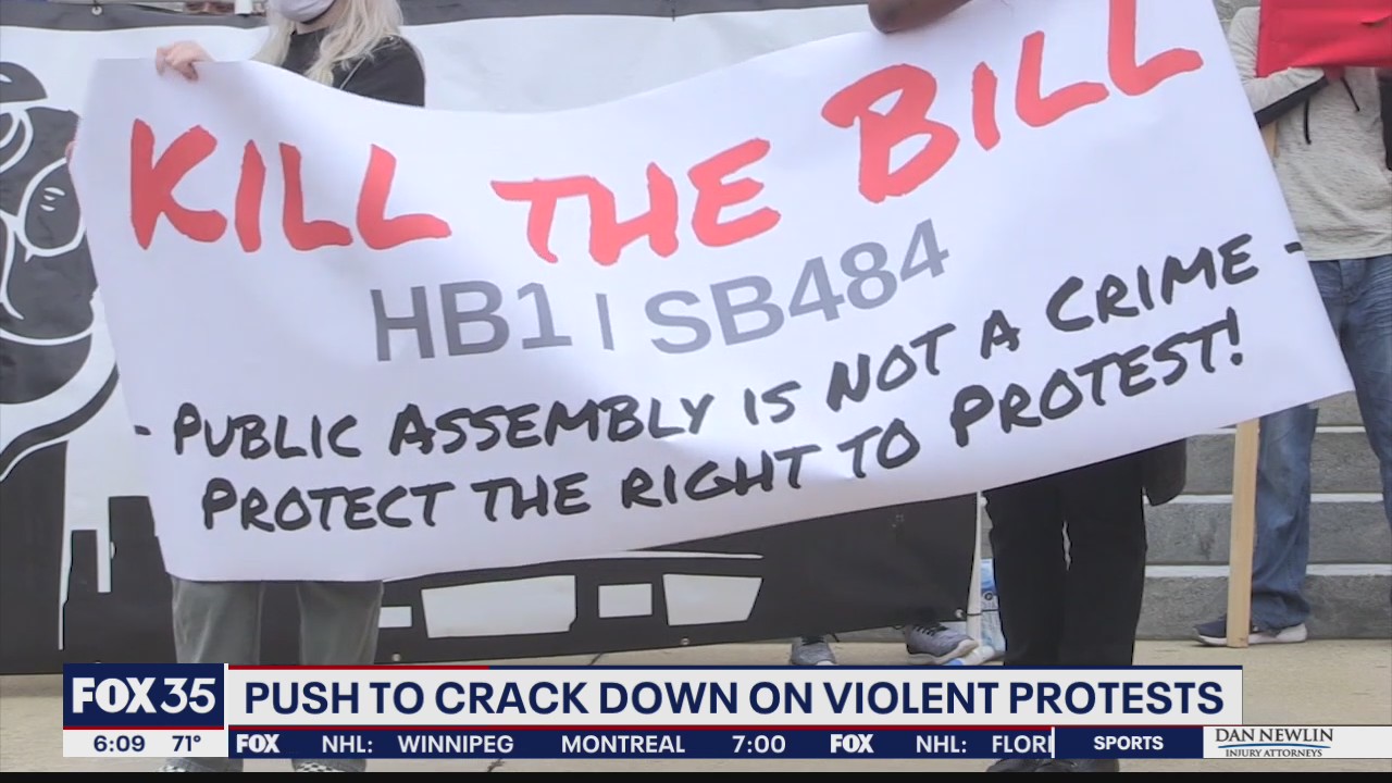 Push to crack down on violent protests