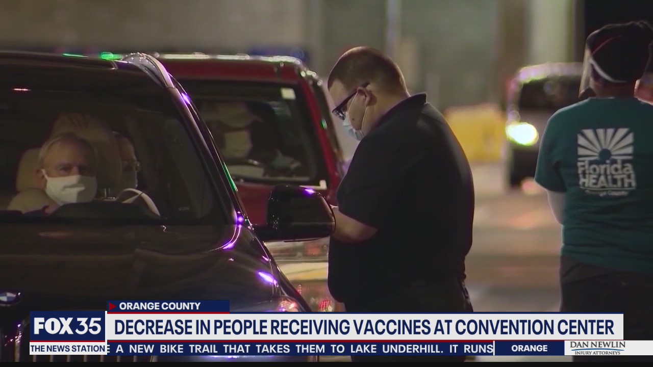 Decrease in people receiving vaccine at Convention Center