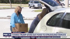 Ivanka Trump participates in food giveaway