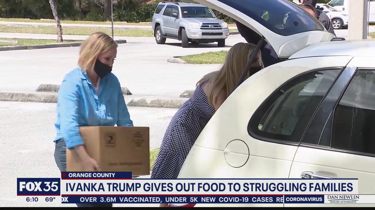 Ivanka Trump participates in food giveaway
