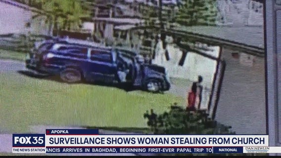 Video shows woman stealing from church cash donation box, police say
