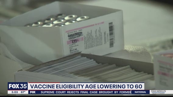 Vaccine eligibility age lowering to 60