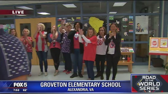 Fairfax County teachers cheer on the Nats