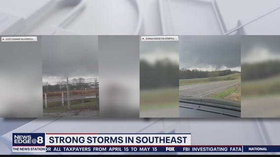 Strong storms move across Southeast