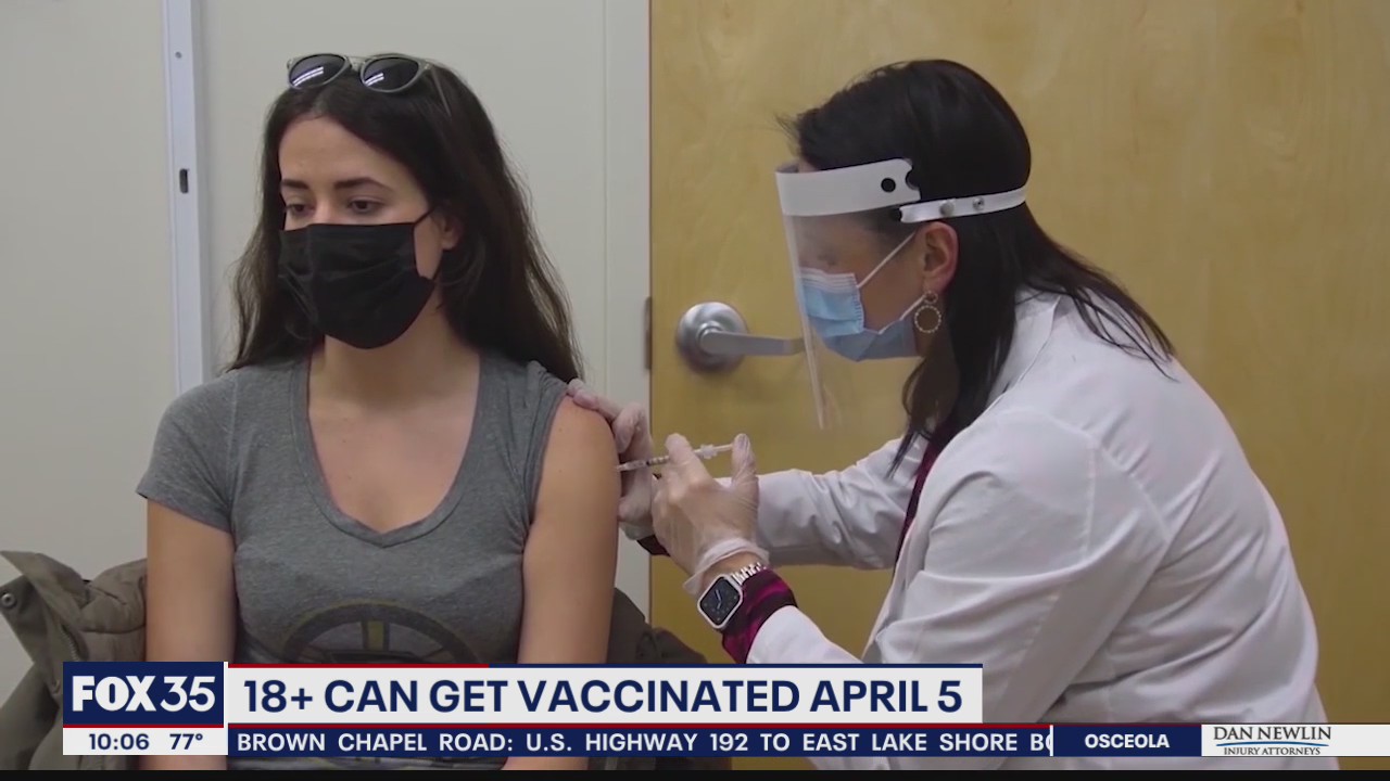 18-plus can get vaccinated April 5 in Florida