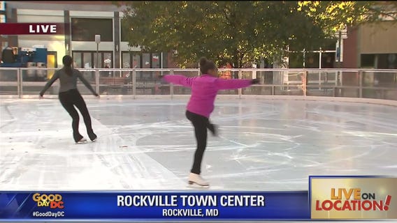 Local Montgomery Co ice skaters perform at outdoor rink
