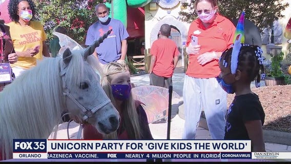 'Unicorn' visits children at Give Kids the World Village