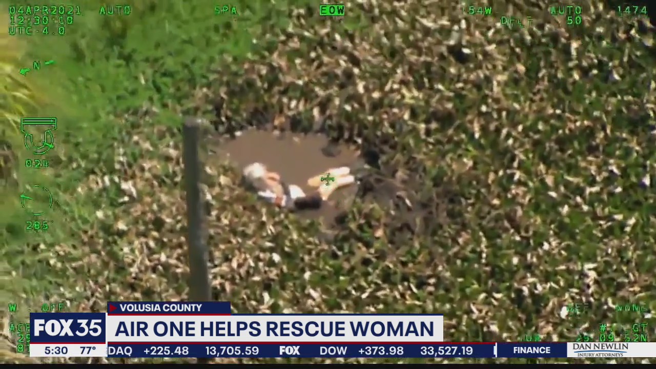 Volusia County Sheriff's Office helicopter spots missing woman in swamp