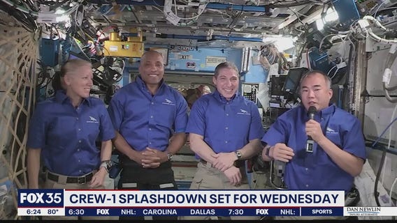 Crew-1 splashdown set for Wednesday