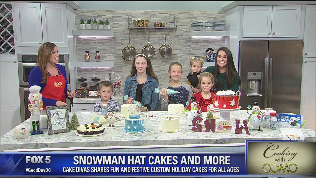 Snowman hat cakes and more with Cake Divas and her kids