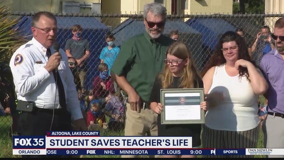 Student honored for saving teacher's life following stroke