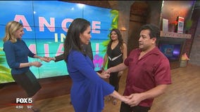 Angie and Caitlin try salsa dancing