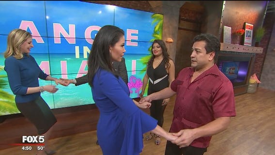 Angie and Caitlin try salsa dancing