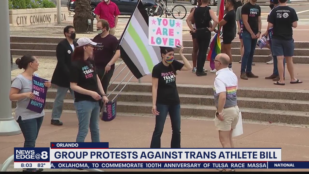 Group protests against bill on transgender athletes