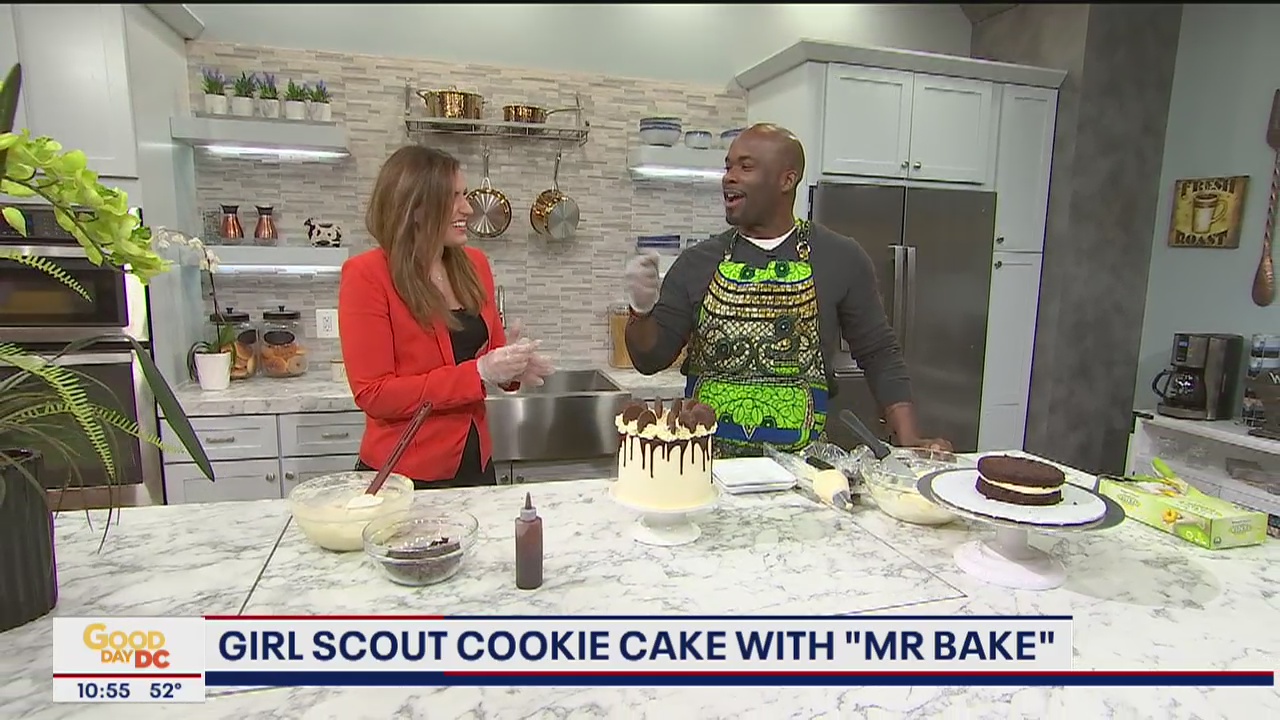 Delicious Girl Scout Cookie cake from Mr. Bake!