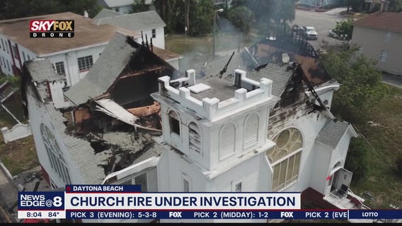 Crews demolishing Daytona Beach church following massive fire