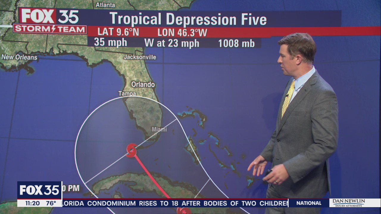 Tropical Depression Five forms in Atlantic
