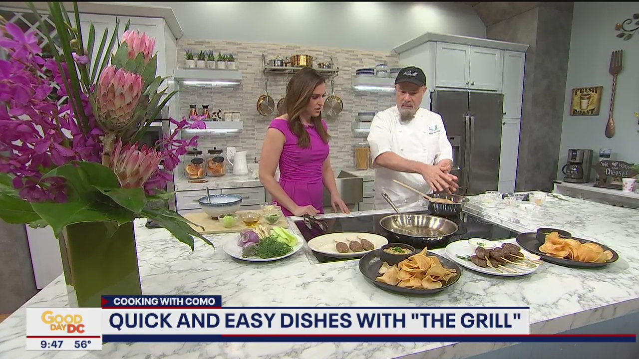 Cooking with Como! Tasty tzatziki and lamb skewers from The Grill