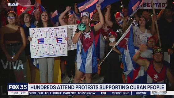 Hundreds attend Central Florida protests supporting Cuban people