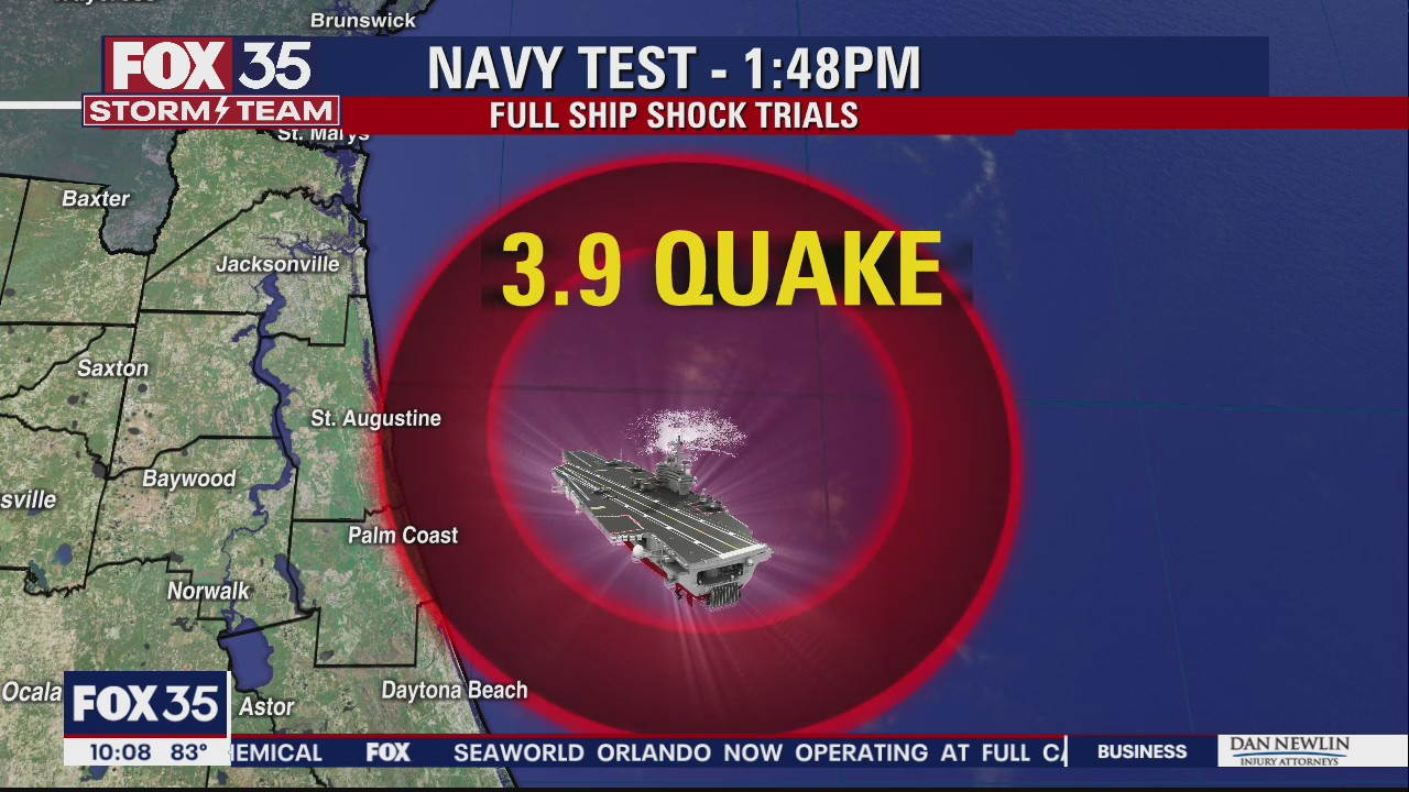 Magnitude 3.9 'experimental explosion' rattles Florida coast
