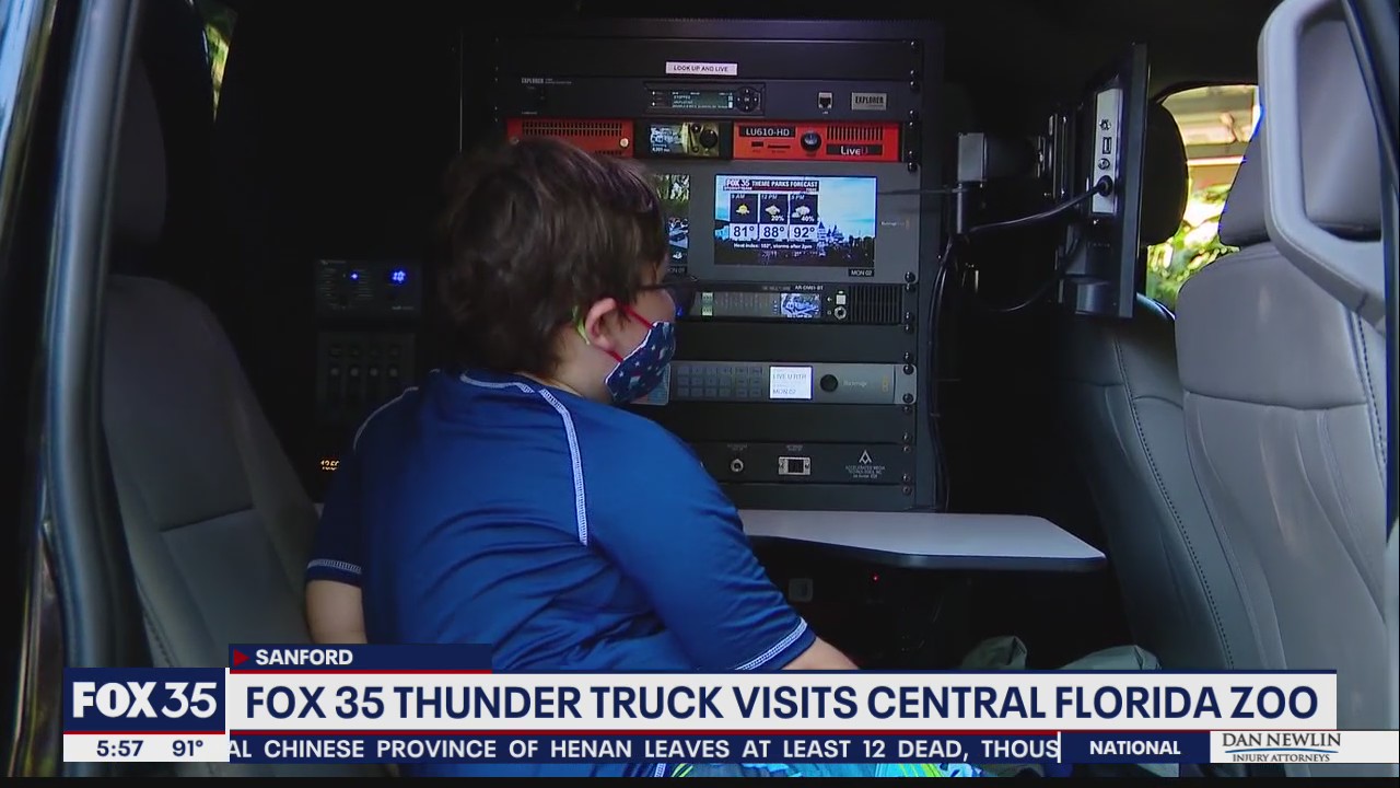 FOX 35 Thunder Truck visits Central Florida Zoo