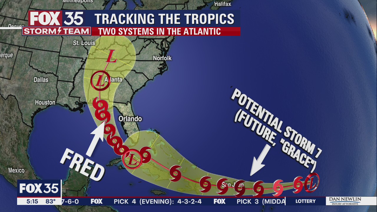 Tracking the Tropics: Fred continues shift west, 2nd tropical depression forms