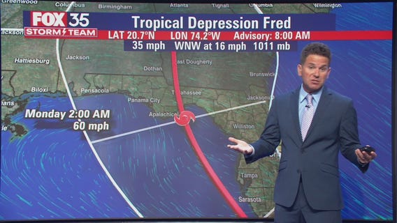 Fred to restrengthen into tropical storm, forecast to be near Florida this weekend