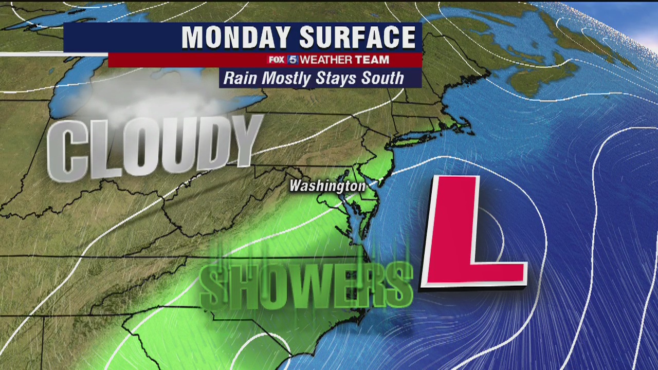 Cool, cloudy, Monday with some showers possible and temps in the 50s ...