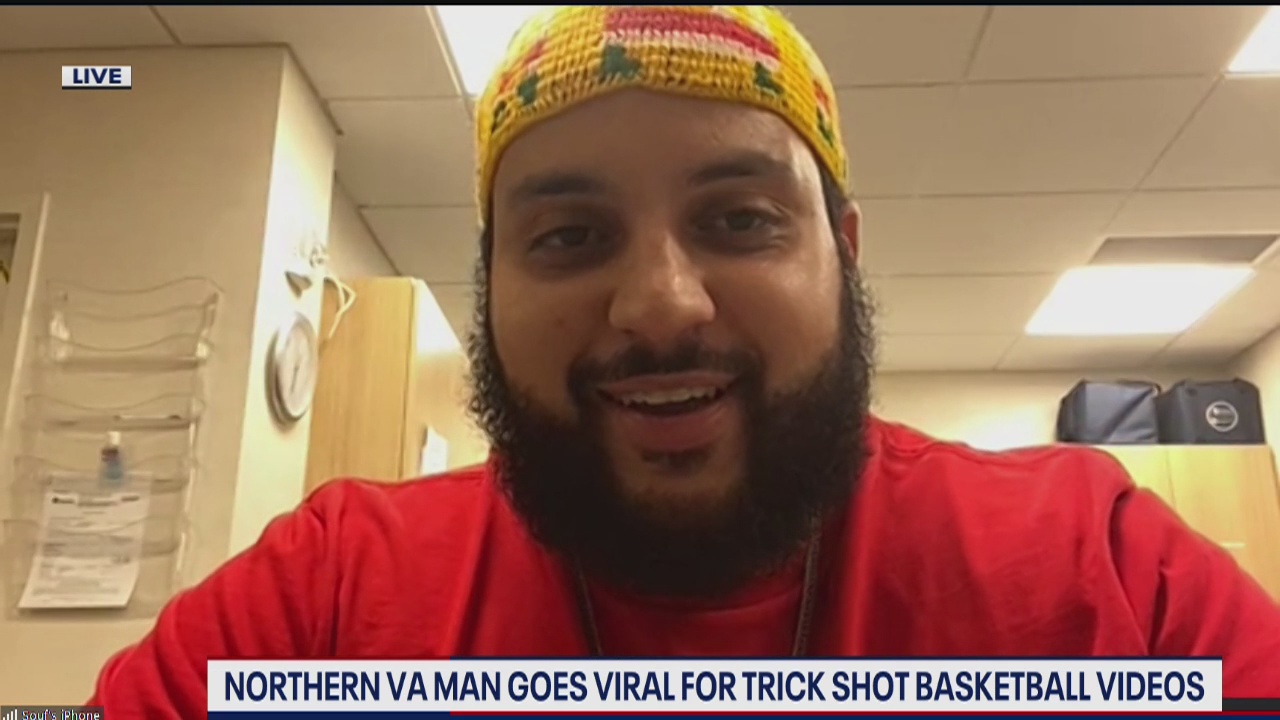 Northern Virginia man goes viral for trick shot basketball videos