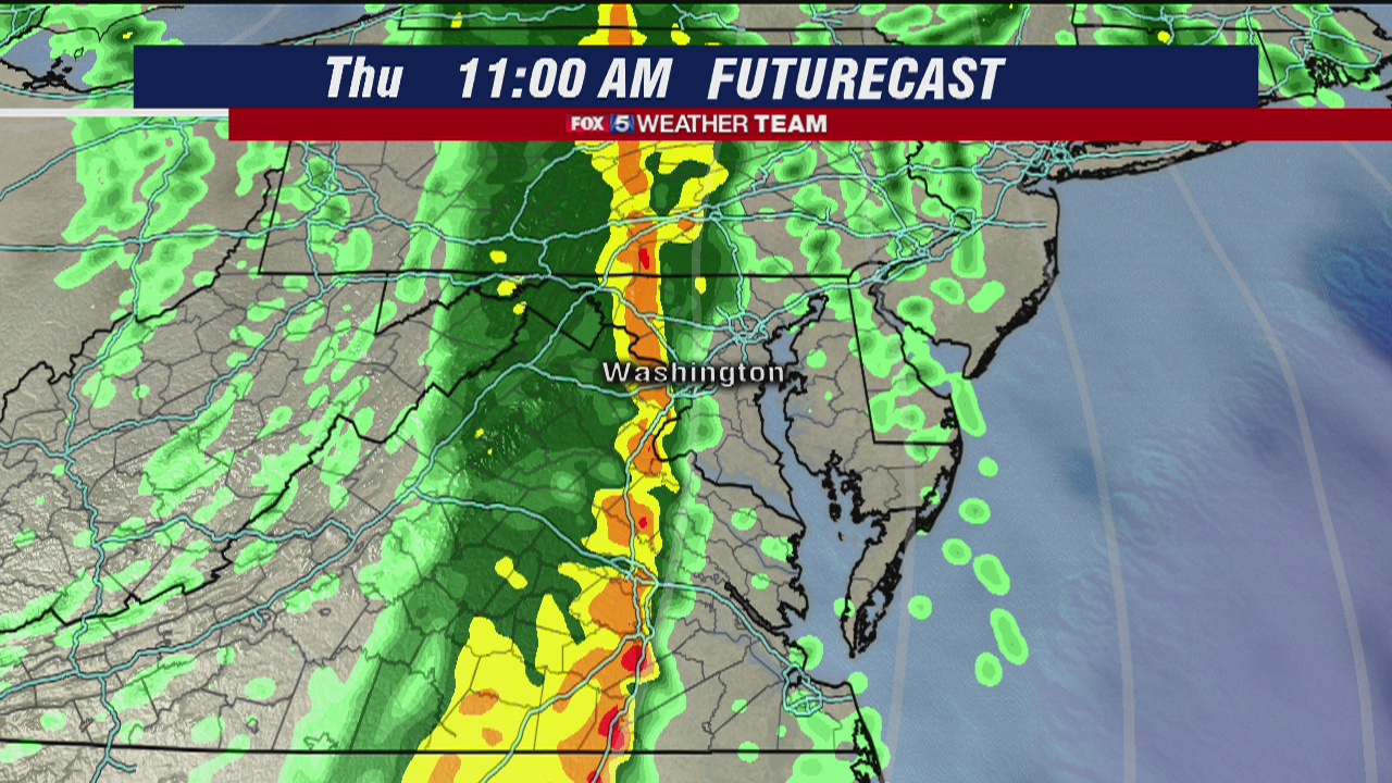 Flood Watch in place for much of region as heavy rain moves in to DC ...