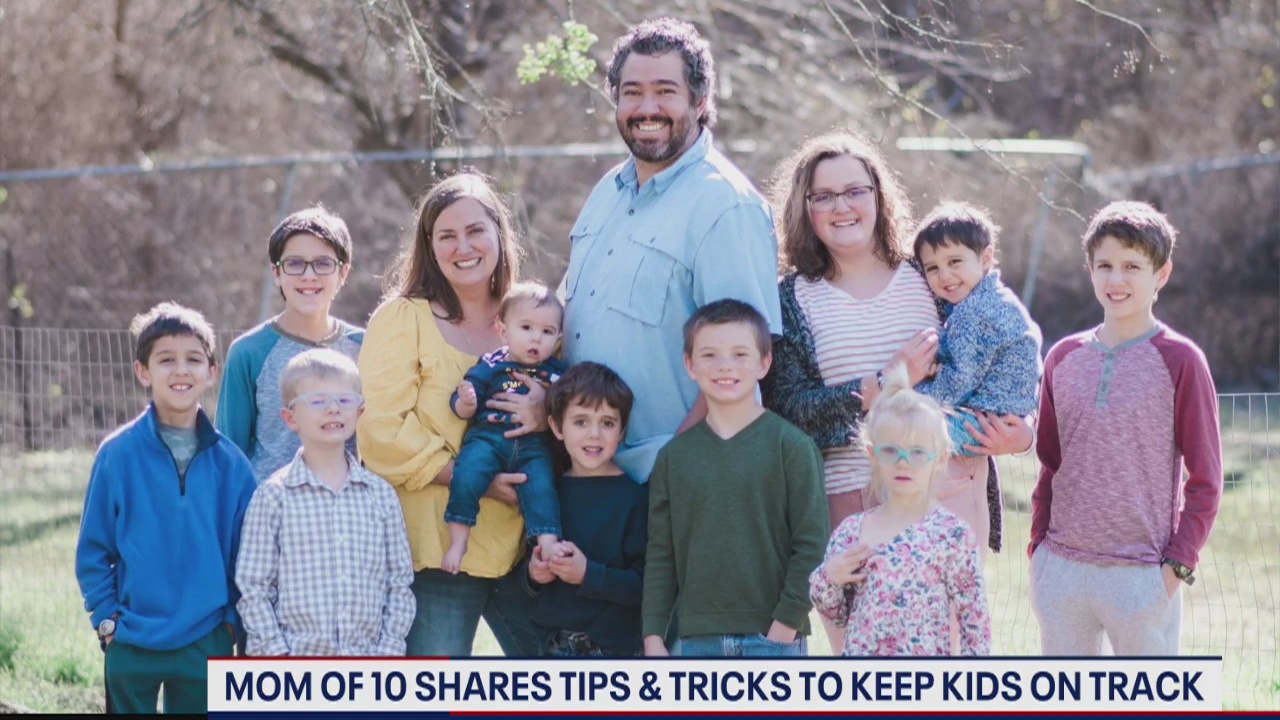 Mom of 10 shares tips and tricks to keep kids on track